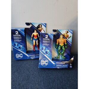 (2) DC Comics WONDER WOMAN & AQUAMEN Action Figures by Spin Master - New Sealed